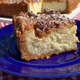 Closeup of a slice of Rice Pudding Cheesecake Pie